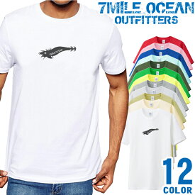 メンズ Tシャツ 半袖 プリント アメカジ 大きいサイズ 7MILE OCEAN エギ 釣り