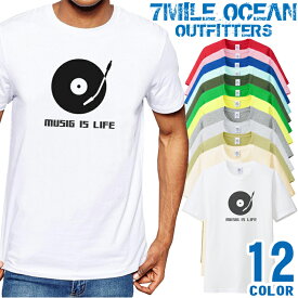 メンズ Tシャツ 半袖 プリント アメカジ 大きいサイズ 7MILE OCEAN レコード
