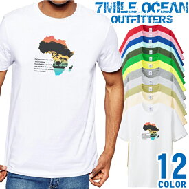 メンズ Tシャツ 半袖 プリント アメカジ 大きいサイズ 7MILE OCEAN アフリカ メッセージ