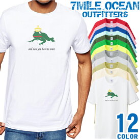 メンズ Tシャツ 半袖 プリント アメカジ 大きいサイズ 7MILE OCEAN カエル 絵本
