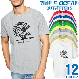 メンズ Tシャツ 半袖 プリント アメカジ 大きいサイズ 7MILE OCEAN ネーティブ ウエスタン