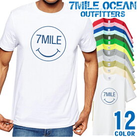 メンズ Tシャツ 半袖 プリント アメカジ 大きいサイズ 7MILE OCEAN スマイル