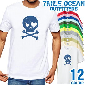 メンズ Tシャツ 半袖 プリント アメカジ 大きいサイズ 7MILE OCEAN スカル ハート