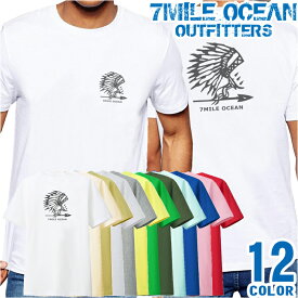 メンズ Tシャツ 半袖 バック 背面 プリント アメカジ 大きいサイズ 7MILE OCEAN ネイティブ ウエスタン