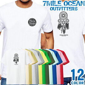 メンズ Tシャツ 半袖 バック 背面 プリント アメカジ 大きいサイズ 7MILE OCEAN ドリームキャッチャー