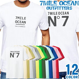 メンズ Tシャツ 半袖 バック 背面 プリント アメカジ 大きいサイズ 7MILE OCEAN ストリート ロゴ