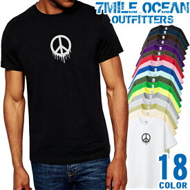 メンズ Tシャツ 半袖 プリント アメカジ 大きいサイズ 7MILE OCEAN ピース 平和