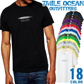 メンズ Tシャツ 半袖 プリント アメカジ 大きいサイズ 7MILE OCEAN 秋刀魚 魚