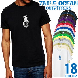 メンズ Tシャツ 半袖 プリント アメカジ 大きいサイズ 7MILE OCEAN パイナップル ロゴ