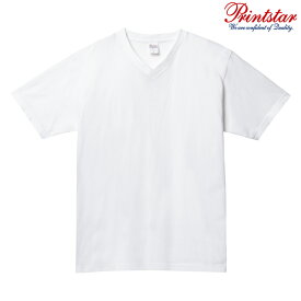メンズ Tシャツ 半袖 Vネック ヘビーウェイト 5.6オンス 無地 ホワイト M サイズ 108-VCT