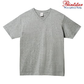 メンズ Tシャツ 半袖 Vネック ヘビーウェイト 5.6オンス 無地 杢グレー M サイズ 108-VCT