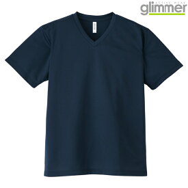 メンズ tシャツ 半袖 vネック ドライtシャツ 4.4オンス 無地 ネイビー M サイズ 337-AVT