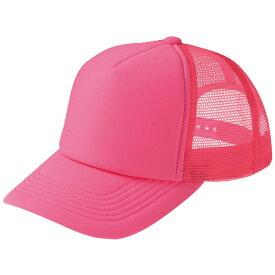 メンズ レディース キッズ キャップ 帽子 メッシュ 無地 蛍光ピンク フリー サイズ 700-EVM