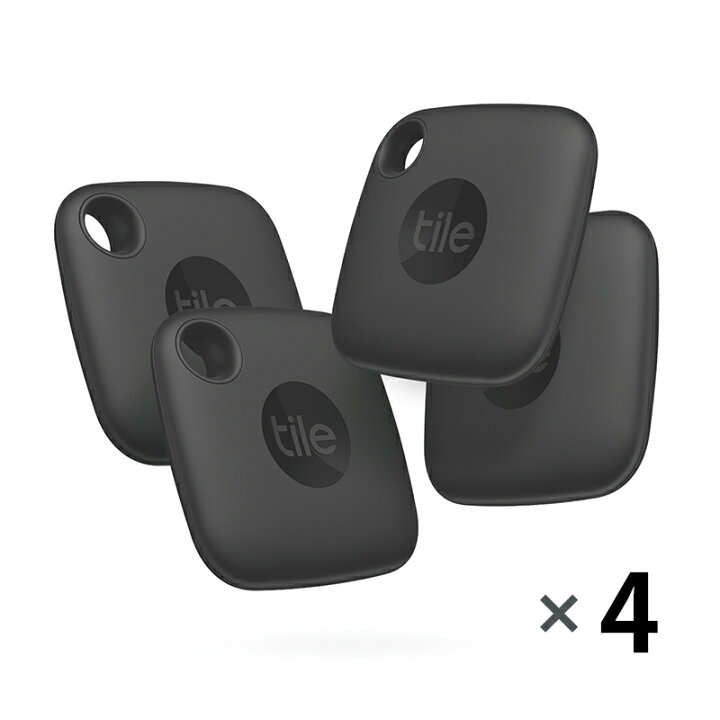 楽天市場】【4個パック】 Tile Mate (2022) ブラック 4個 電池交換不可 