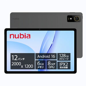 nubia Pad Plus�^�u���b�g 12�C���` Wi-Fi���f�� 6GB 128GB Android 16���� FHD ����Widevine L1 550g 8000mAh��e�ʃo�b�e���[