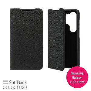 SoftBank SELECTION Stand Flip for Samsung Galaxy S26 Ultra �u���b�N SB-A110-SDFB/BK �蒠�^�P�[�X �X�^���h�@�\