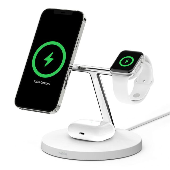 楽天市場】Belkin ベルキン MagSafe 3-in-1 ワイヤレス充電スタンド 