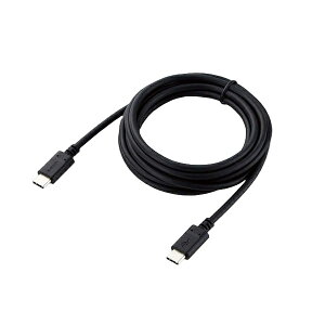 エレコム ELECOM USB Type C ケーブル ( タイプ C to C ) 2m PD 60W 【 iPhone Android スマホ PC 等 Type-C 機器対応 】 RoHS指令準拠 ブラック
