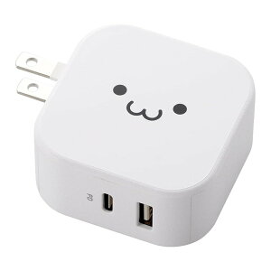 エレコム AC充電器/スマホ・タブレット用/USB Power Delivery準拠/20W+12W/USB-C1ポート/USB-A1ポート/ホワイトフェイス
