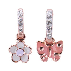 IUHA 個性的 キュート お花+蝶 ピアス スワロフスキー社製クリスタル【金属アレルギーと変色防止】 アクセサリー ギフト