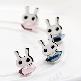 IUHA 超キュートなうさちゃん ピアス 動物モチーフ 兔 ラビット アニマル スワロフスキー社製クリスタル アクセサリー ギフト 019iuhat