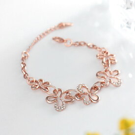 IUHA 花模様モチーフ ブレスレット　ジルコニア 変色防止