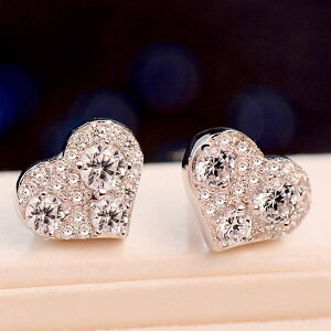 IUHA 925銀製 【心を紡ぎ】ピアス SWAROVSKI スワロフスキー社製キュービックジルコニア S925 シルバー 金属アレルギー対応 変色防止