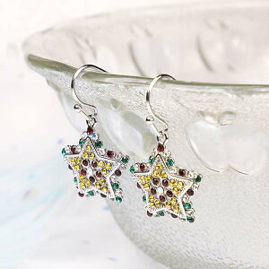 (イウハ) IUHA 【X'mas シリーズ】ベツレヘムの星 ピアス マルチ スワロフスキー社製クリスタル プレゼント ギフト アレルギー対応 変色防止