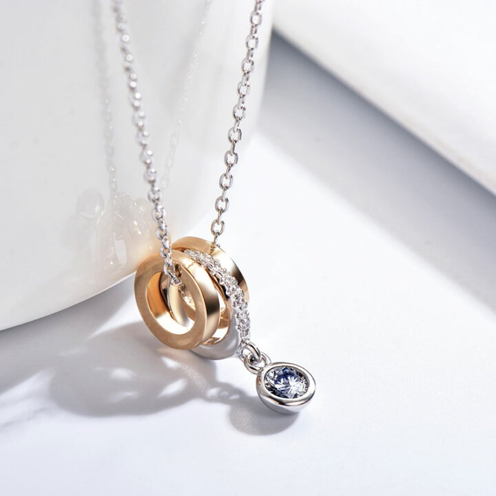 楽天市場】IUHA 【トリプルリング】ネックレス SWAROVSKI 