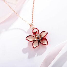 IUHA 【季節の花】 セイロンライティア ネックレス SWAROVSKI スワロフスキー社製クリスタル 金属アレルギー対応 変色防止