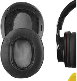 Geekria QuickFit イヤーパッド 互換性 パッド SONY MDR-1A, MDR-1ADAC ヘッドホンに対応 イヤパッド/イヤークッション/イヤーカップ (プロテインレザー/ブラック)