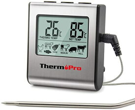 ThermoProサーモプロ クッキング料理用オーブン温度計デジタル ミルク コーヒー 肉 揚げ物 食品 燻製などの温度管理用キッチンタイマーとアラーム機能TP16