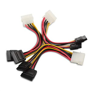 Cable Matters 3�{�Z�b�g 4 Pin Molex �f���A�� 15 Pin SATA �d���P�[�u�� SATA �d���P�[�u�� �����b�N�X SATA�d���P�[�u�� Y���^ 15cm