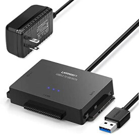 UGREEN SATA IDE USB変換アダプタ 2.5/3.5インチ SATA IDE HDD SSD 光学ドライブ対応 最大6TB USB3.0 5Gbps高速転送 電源アダプタ付き