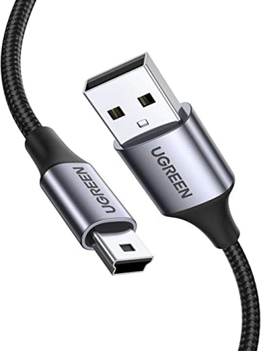UGREEN USB miniB ケーブル ミニUSB タイプb 充電 USBケーブル 高耐久性 ナイロン編み デジカメ、PS3  コントローラー 、ドライブレコーダー、HDD、GPS などに対応 タイプAオス- miniBオス 3m Trend Item Shop
