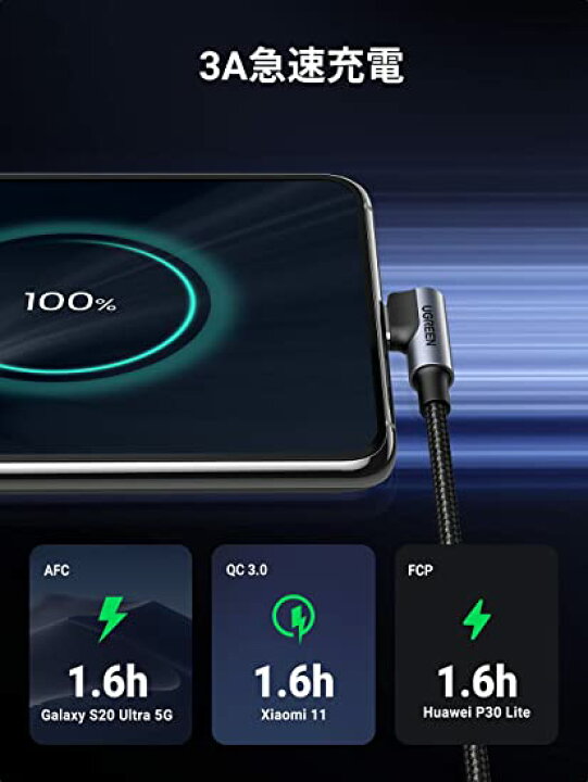 好評受付中 UGREEN TYPEC L字型ケーブル USB Type C ケーブル USBC L字 ナイロン編み 3.0 急速充電 5Gbps データ転送 高耐久性 usb type-c l型 Xperia Galaxy S21 S20 S10 S9 A51 A71, PS5 コントローラ等に適用 1M UGREEN TYPEC L字型ケーブル USB Type C ケーブル USBC ケーブル L字 ナイロン編み USB 3.0 急速充電 5Gbps データ転送 ナイロン編み 高耐久性 usb type-c ケーブル l型 Xperia Galaxy S21 S20 S10 S9 A51 A71, PS5 コントローラ等に適用 1M