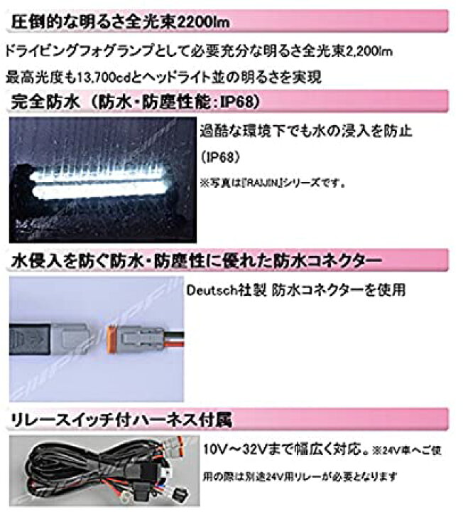 楽天市場】IPF フォグランプ LED 2インチ 角 ドライビング S-632 