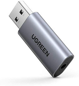UGREEN USB オーディオ 変換アダプタ 外付け サウンドカード 3.5mm TRRS 4極 マイク ヘッドホン端子一体化 PS5 PS4,Raspberry Pi,MacBook,Windows PC,Linuxなどに最適