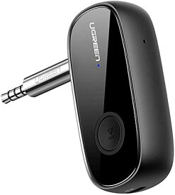 UGREEN レシーバー Bluetooth 5.0 3.5mm オーディオ ブルートゥース 受信機 ワイヤレス 車載 AUX カーオーディオ コンポ iPhone Android スマートフォン タブレット対応 Mirco USB充電ケーブル付属