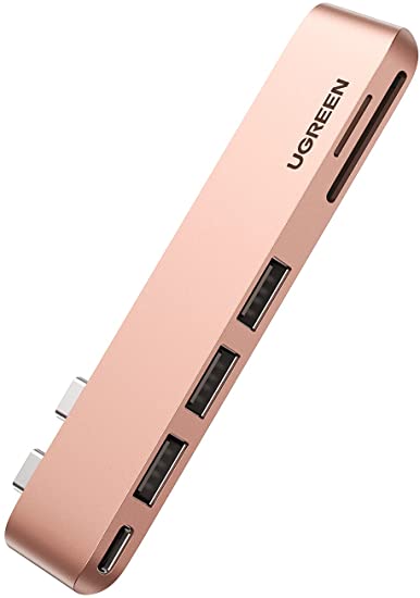 UGREEN MacBook Pro 【高知インター店】 Air専用 USB-Cハブ SD TFカードスロットを搭載したMacBook Airアダプター 3.0x3 Thunderbolt USB Cハブ Air 3を備え 2019 予約 2020