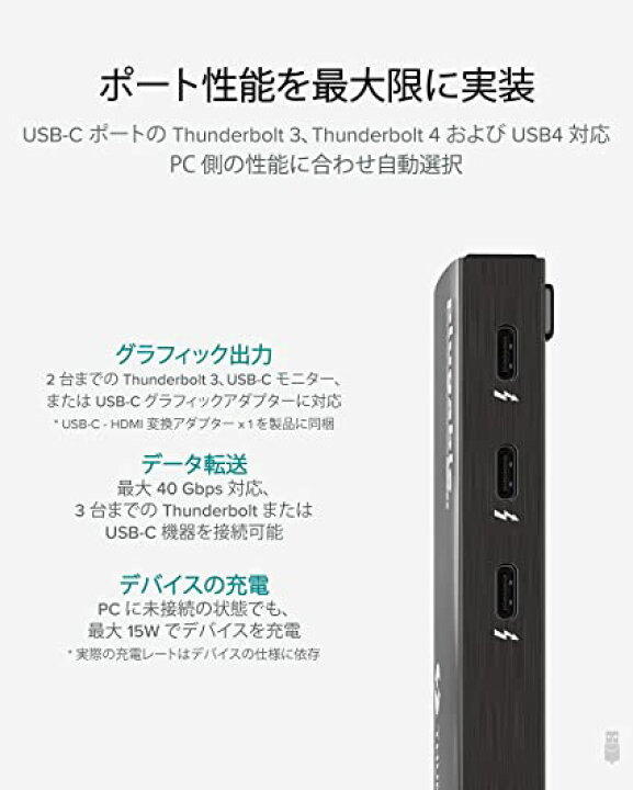 楽天市場】Plugable 4-in-1 Thunderbolt 4 ハブ USBC-HDMI 変換 