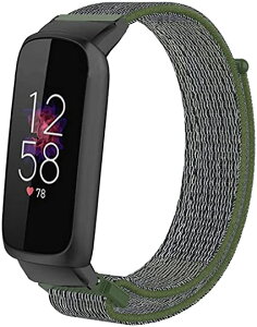 SHEAWA Fitbit Luxe�p�o���h �����o���h �x���g �i�C���� �ʋC���ɗD�� �E���֗� �A�N�Z�T���[ (�A�[�~�[�O���[��)