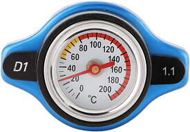 Akozon 車用 ラジエーターキャップ 水の圧力定格 水温計付き サーモスタットキャップカバー(1.1bar)