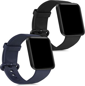 kwmobile 2x �Ή�: Xiaomi Mi Watch Lite/Redmi Watch �o���h - �����x���g �V���R���o���h �\�t�g TPU �ϋv�� - ���F/���F