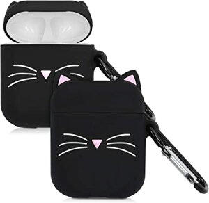 kwmobile �Ή�: Apple Airpods 1 2 �p �P�[�X - �ϏՌ� �V���R���J�o�[ �l�R�f�U�C�� �G�A�|�b�h