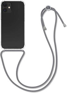 kwmobile 対応: Apple iPhone 12 mini ケース - 首掛け スマホ 肩掛けケース ストラップ シリコン カバー 斜めがけ