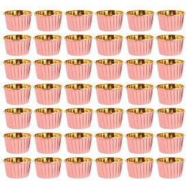 OUNONA ベーキングカップ 100枚入 タルト型 カップケーキ型 マフィンカップ 紙製 耐熱 耐油 DIY製菓用品 ピンク