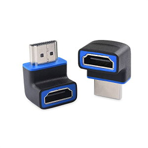 Cable Matters HDMI L�� �A�_�v�^ 8K HDMI�ϊ��A�_�v�^�[ 90 ��270 �p�x�ύX HDMI �I�X ���X HDMI�����A�_�v�^ 8K 60Hz / 4K 120Hz HDR�Ή� 2�Z�b�g �u���b�N