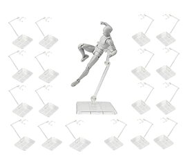 18個 フィギュア スタンド プラモデル 台座 1/144 180度可動 ガンプラ スタンド 台座 食玩ベース ポリカーボネート製 ディスプレイスタンド 飾る 模型 人形 act stage figure stand 透明色 (18個)