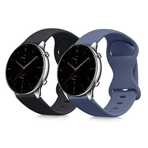 kwmobile 2x �Ή�: Huami Amazfit GTR (47mm) / GTR 2 / GTR 2e / GTR3 / GTR 3 Pro �o���h - �����x���g �V���R�� �T�C�YS 14-19.8 cm ���F/���x���_�[�O���[
